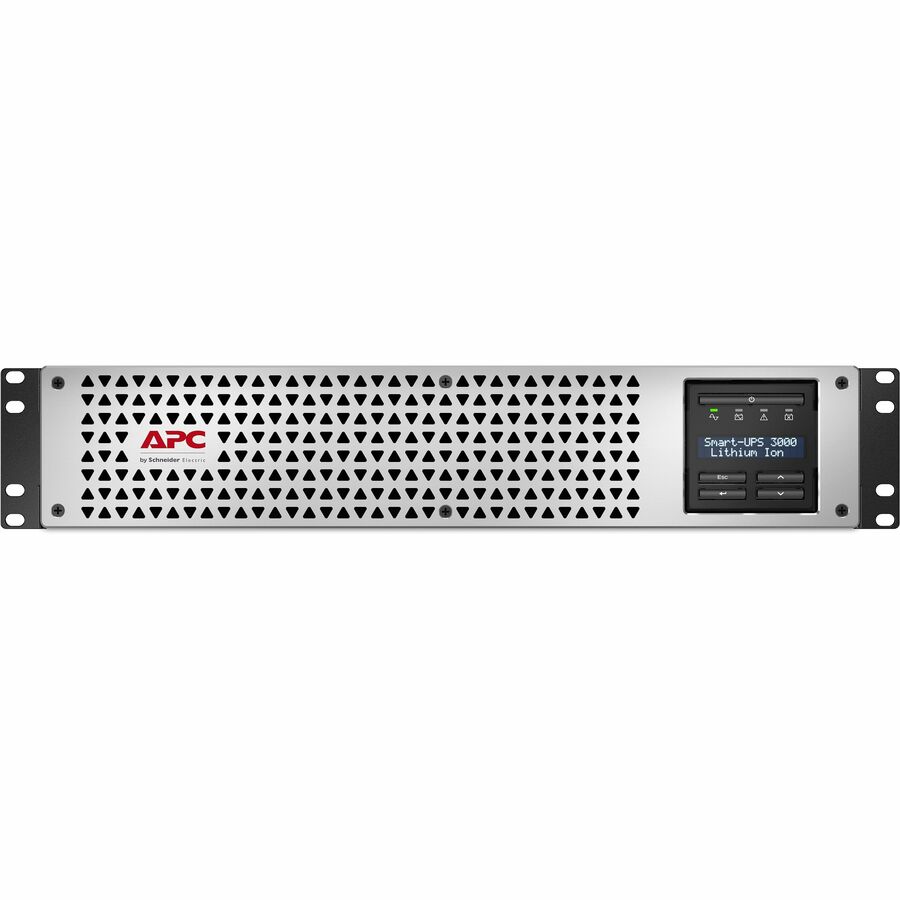 APC Smart-UPS, Line Interactive, 3kVA, Lithium-ion, Rackmount 2U, 120V, 1x NEMA L5-30R+6x NEMA 5-20R outlets, SmartConnect Port+SmartSlot, AVR, LCD