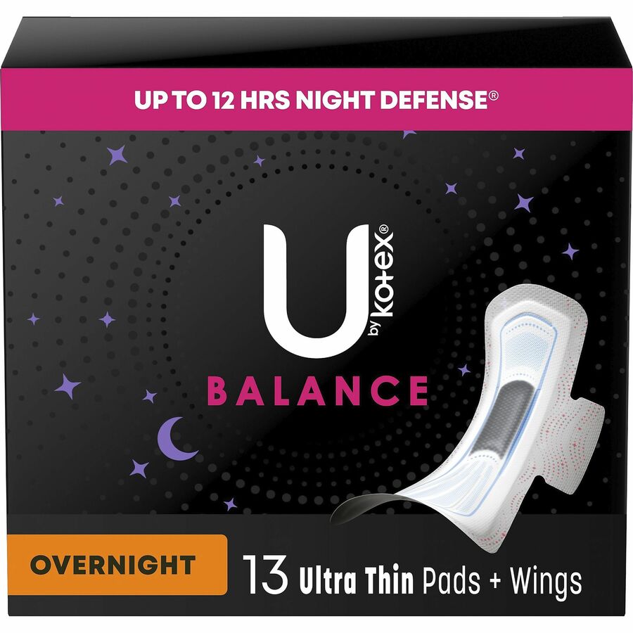 U by Kotex Ultra Thin Overnight Pads - WithWings - 1 Each - Individually  Wrapped, Anti-leak, Absorbent, Odor-absorbing - Kopy Kat Office