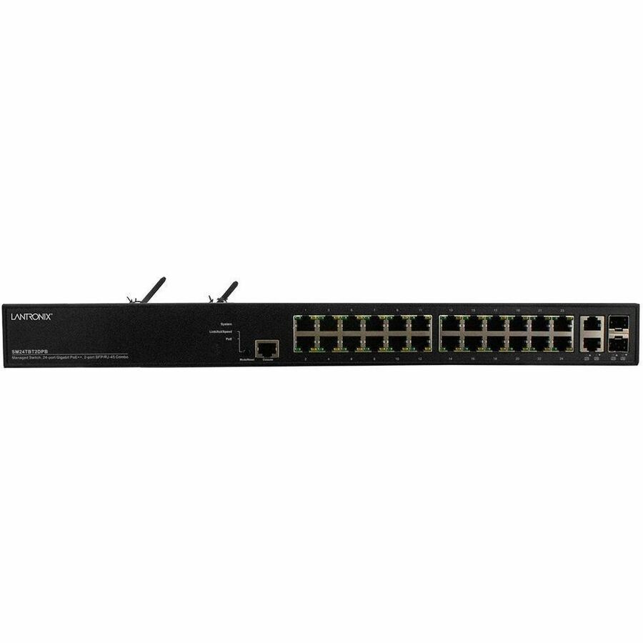 Lantronix SM24TBT2DPB-BR 24-port PoE++ managed Gigabit switch