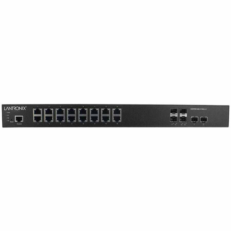 Lantronix SISPM1040-3000-L3 Series 16-port Layer 3 managed hardened PoE+ switch