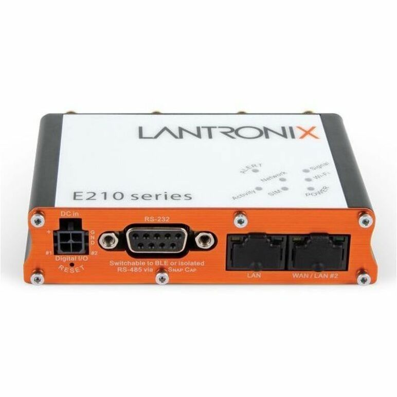 Lantronix E213 Global LTE M Router with dual SIM, Ethernet, Wi-Fi 4, serial and I/O interfaces