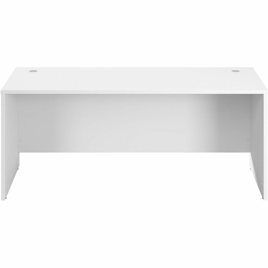 Picture of Hampton Heights Office Desk, 72W x 30D, White TFL, Cable Management, 3 Grommets, EA