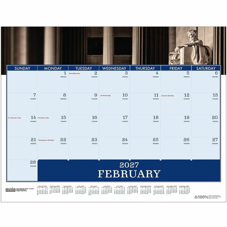 Picture of House of Doolittle Recycled Americana Monthly Desk Pad
