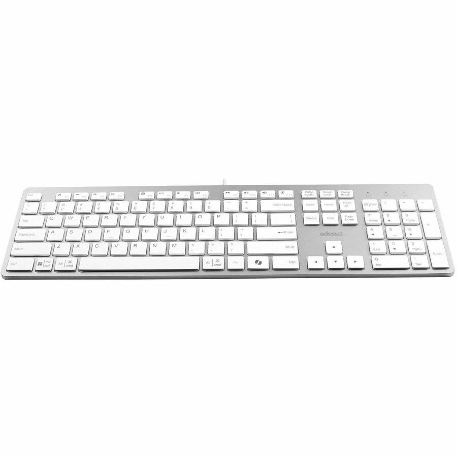 Clavier EasyTouch AKB-730UW - C&acirc;ble Connectivit&eacute; - USB Type C Interface - Fran&ccedil;ais (Canada) - Blanc Adesso