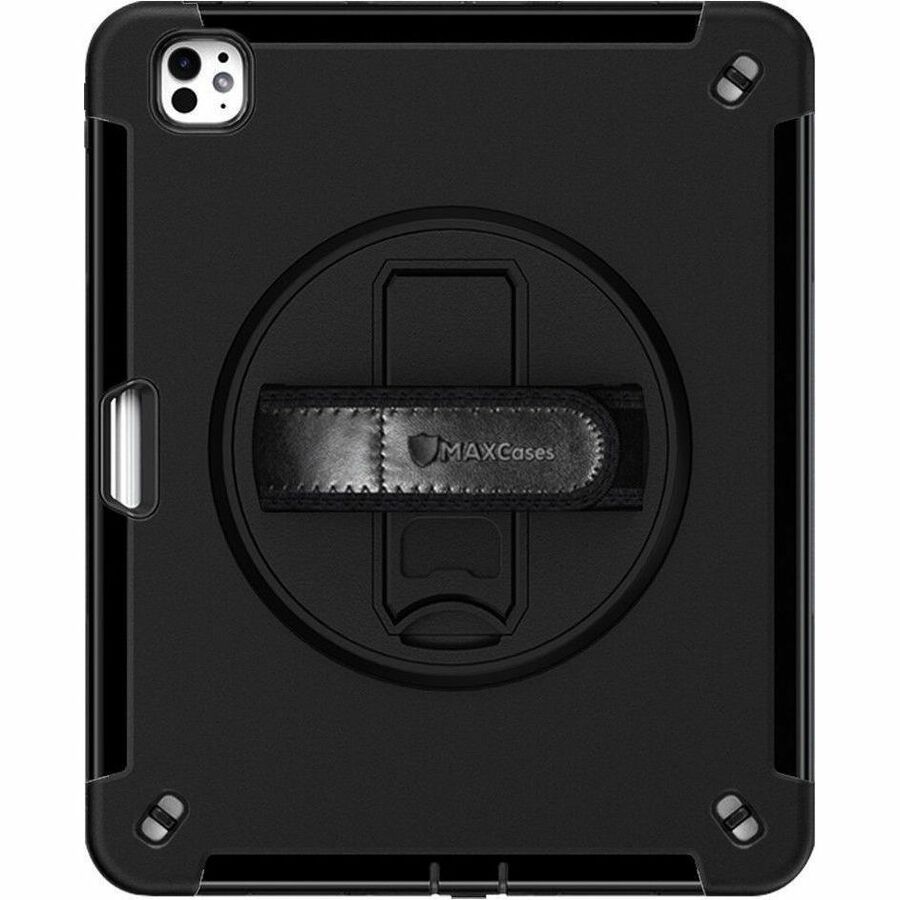 MAXCases Extreme Shield for iPad Pro 13" (M4 2024/M5 2025) w/ Handstrap, Shoulder Strap & Pencil Garage (Black)