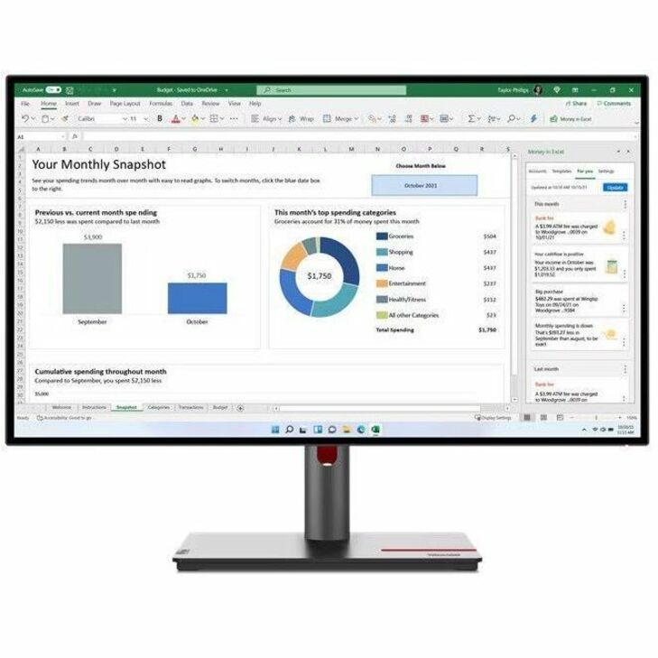 Lenovo ThinkVision P27q-30 27" Class WQHD LED Monitor - 16:9