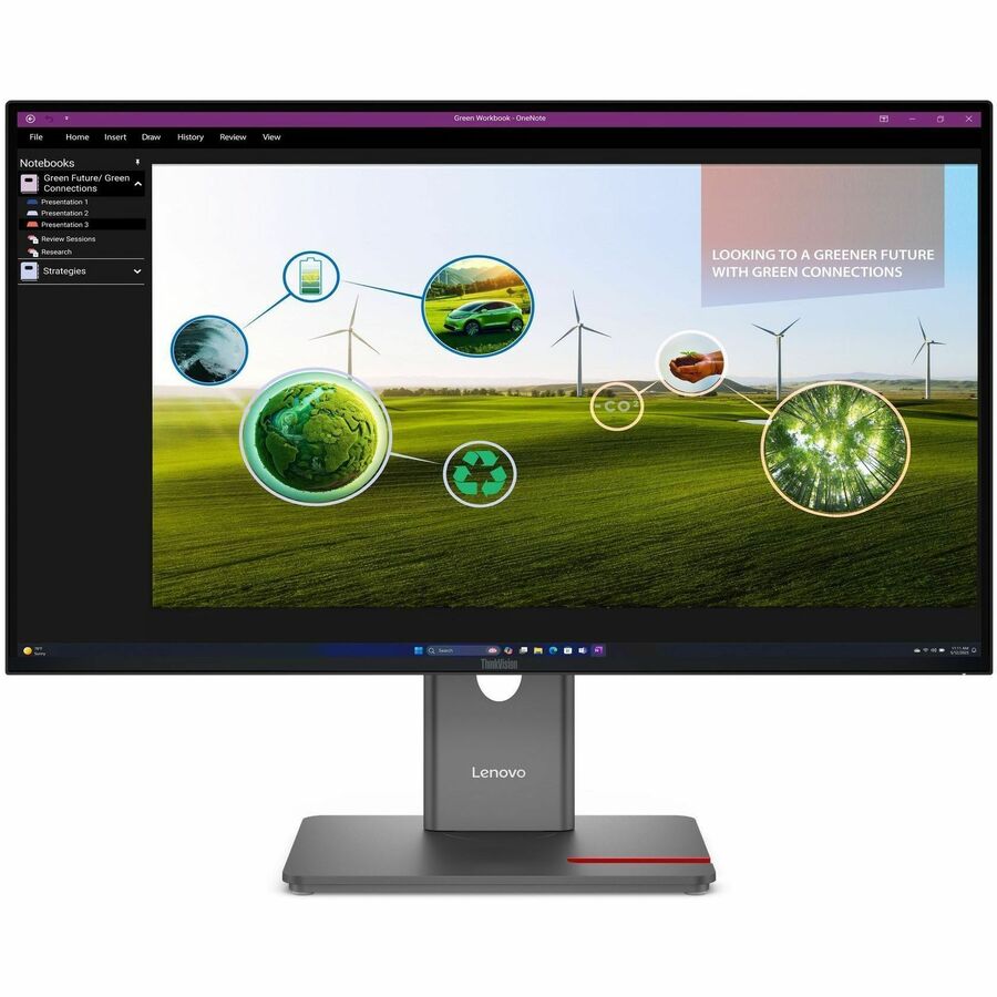 Lenovo ThinkVision P27Q-40 27" Class WQHD LED Monitor - 16:9 - Eclipse Black