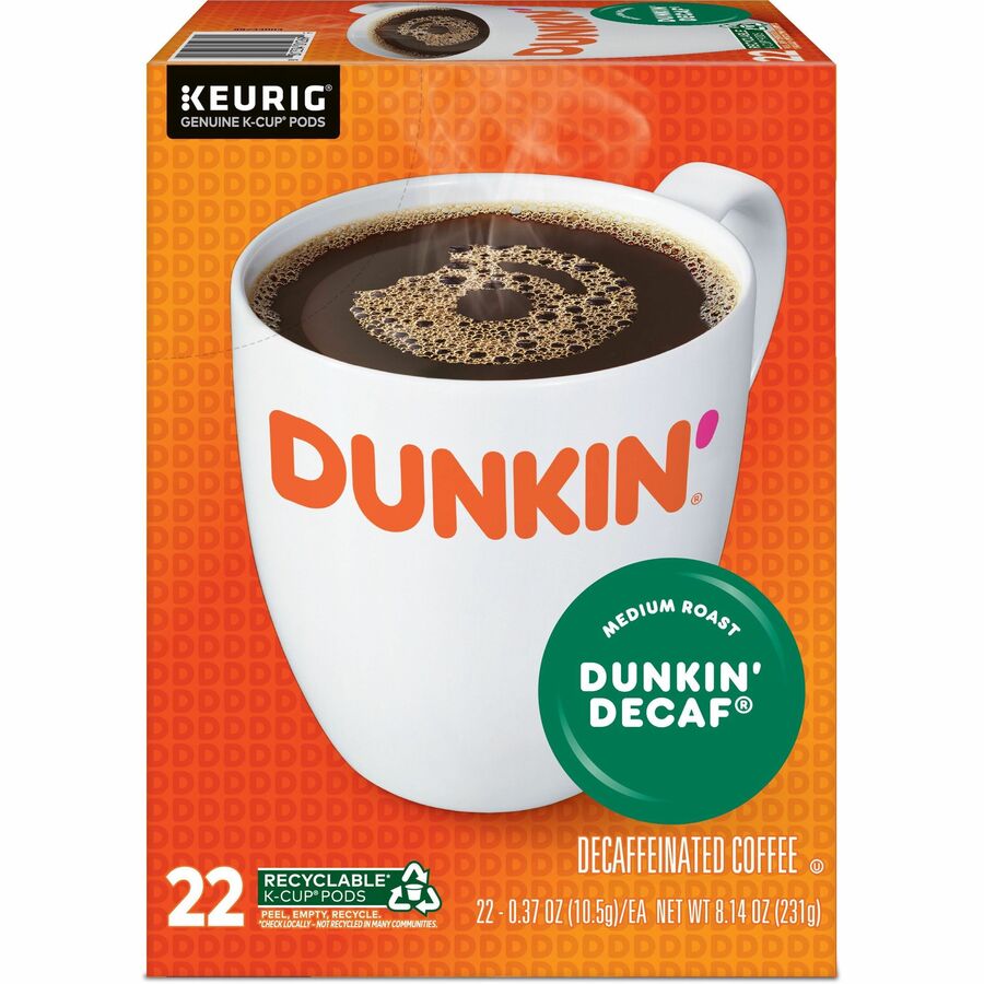Picture of Decaf Original Blend K-Cup pods, medium roast, 22/Box, Kosher, recyclable, 4/CT