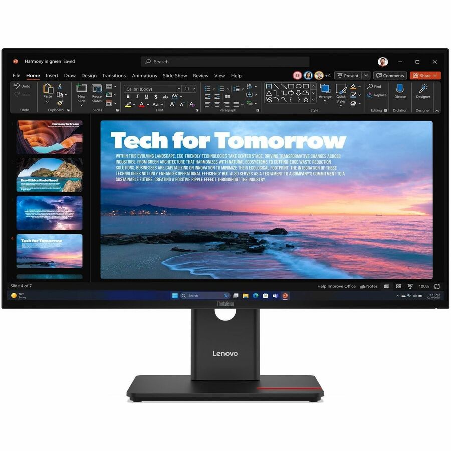 Lenovo ThinkVision T27QD-40 27" Class WQHD LED Monitor - 16:9 - Eclipse Black