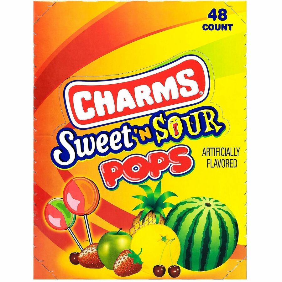 Picture of Sweet & Sour Pops, 48/CT, Individually Wrapped, Assorted Flavors, 1 CT