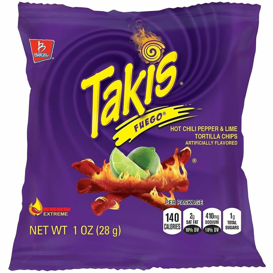 Picture of Takis Fuego Rolled Tortilla Chips, snack bags, 46/CT
