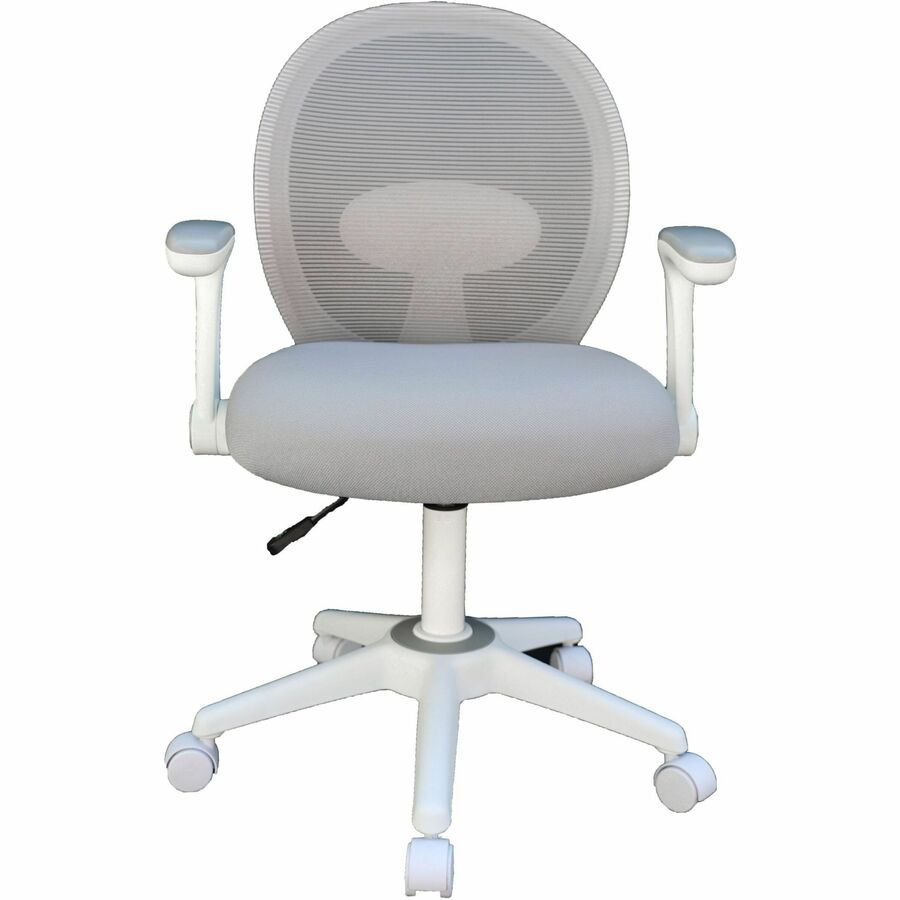 Boss Grey Mesh, Flip Arm, Task Chair, White Frame
