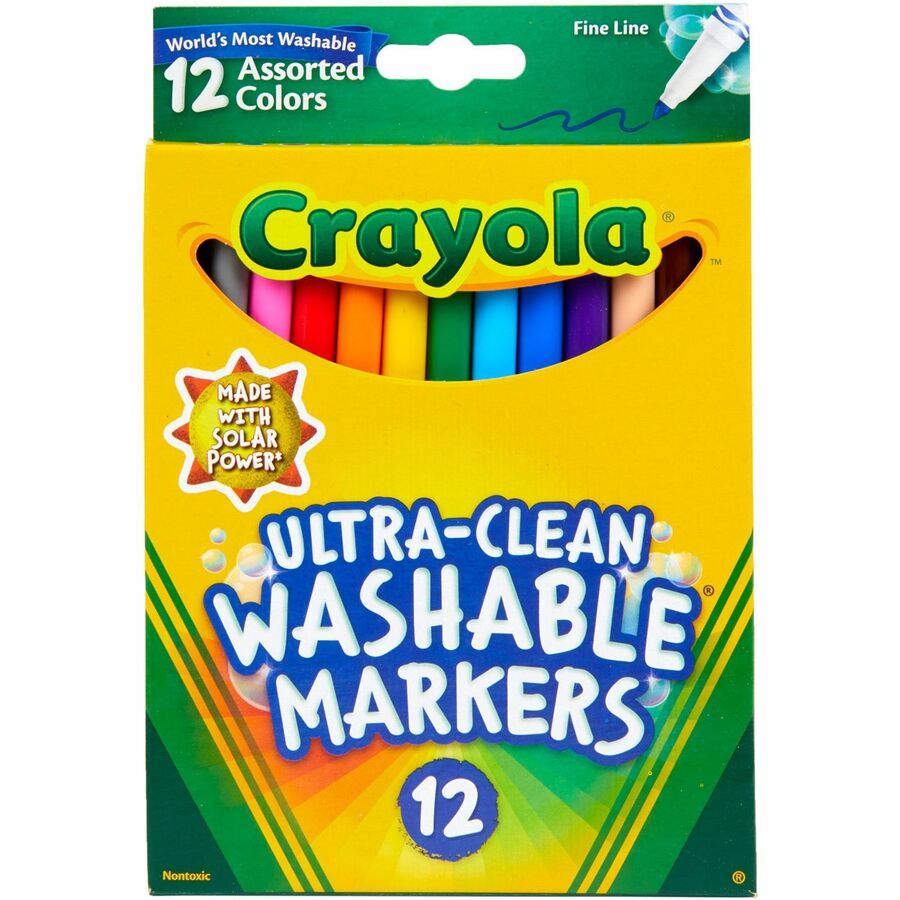 Crayola Fine Line Markers in 12 Vibrant Colors | Fine Tips for Detail  Coloring