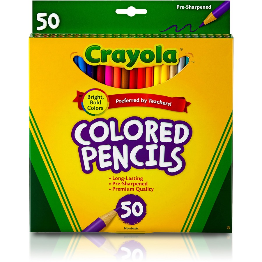 Crayola Presharpened Colored Pencils - 3.3 mm Lead Diameter - Assorted Lead  - Wood Barrel - 12 / Set - Thomas Business Center Inc