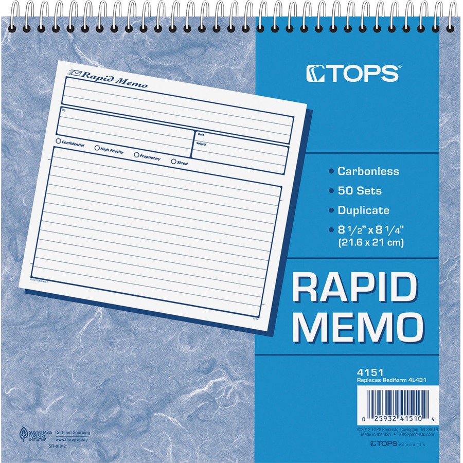 TOP4151 TOPS Rapid Memo Book 