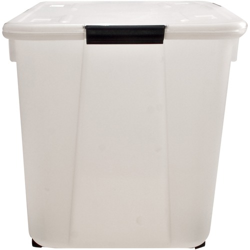 Advantus Rolling Plastic Storage Box, 15-Gallon Size, Clear - W.B. Mason