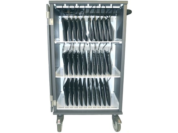 Image for Datamation Systems DS-UNIVAULT-30 Charging Cart for Chromebooks and Tablets - 3 Shelf - Push Handle Handle - 4 Casters - 5" Cast from HP2BFED