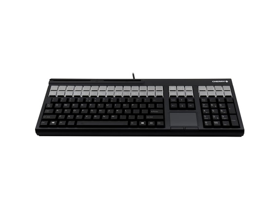 Image for CHERRY LPOS (Large Point of Sale) MSR Touchpad Keyboard - 127 Keys - QWERTY Layout - 42 Relegendable Keys - Magnetic Stripe Read from HP2BFED
