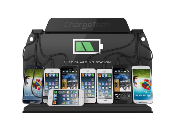 Image for ChargeTech Wall-Mount/Tabletop Charging Station - Wired - Tablet, Mobile Phone - Charging Capability - 5 x USB - Black from HP2BFED