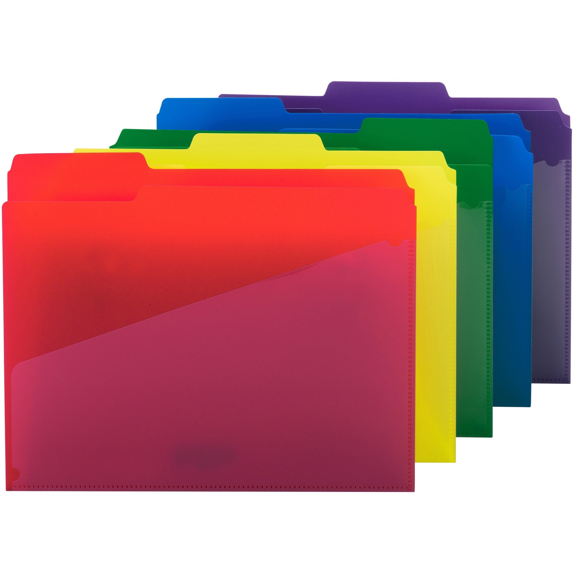 SMD10540 Smead® Poly Colored File Folders With Slash Pocket, 1/3Cut