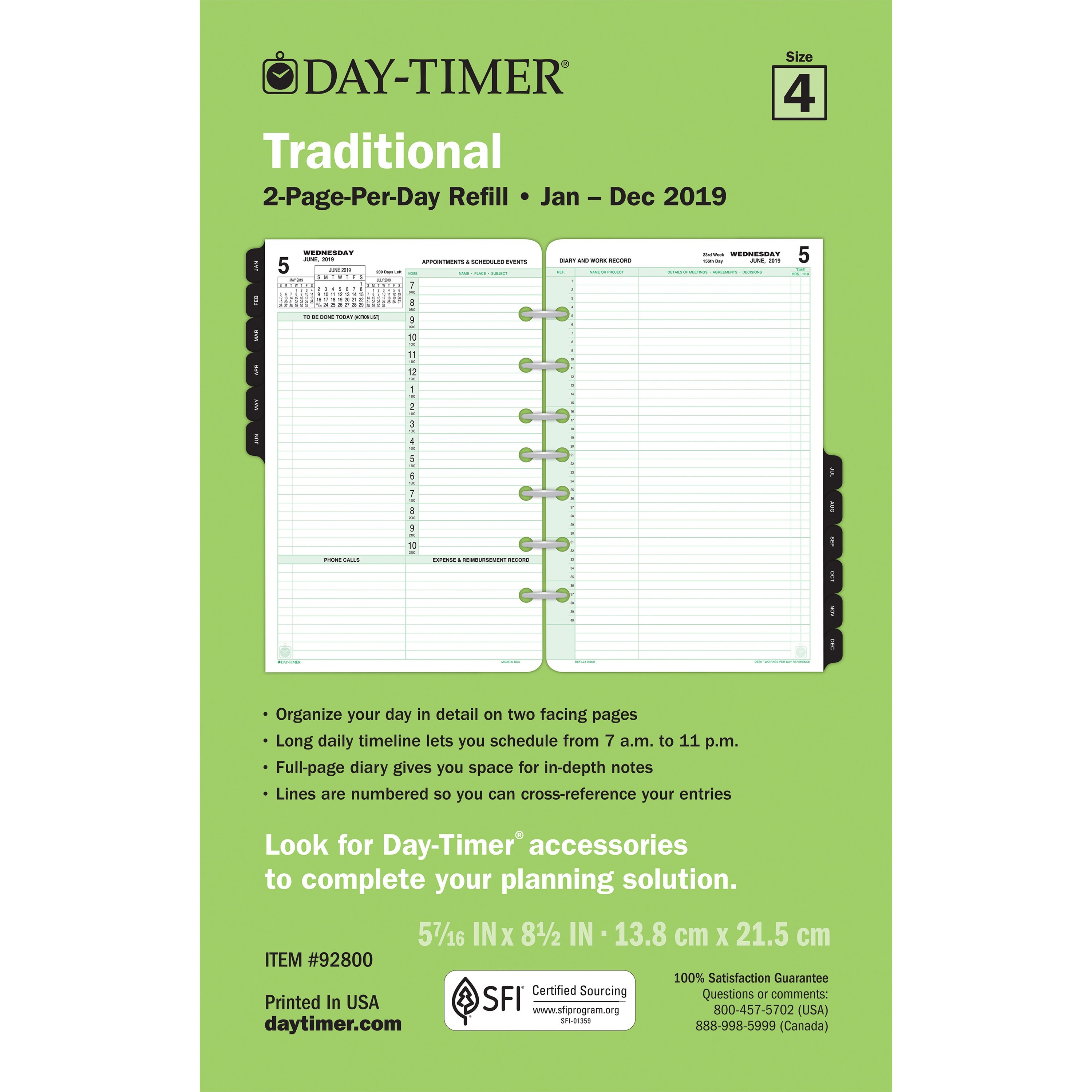 DayTimer 2pageperday Reference Planner Refill