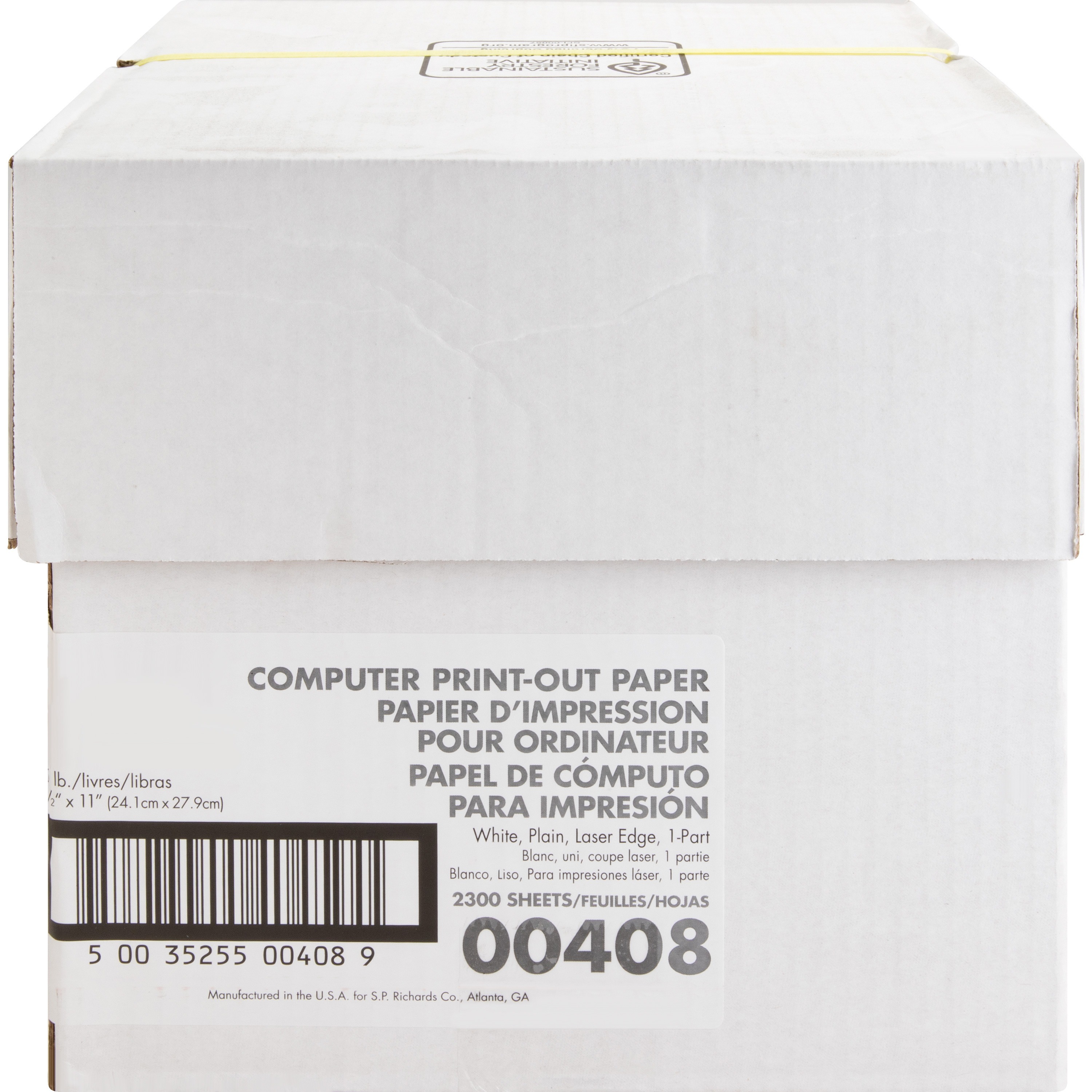 Sparco Continuous Feed 1/2 Inch Green Bar Computer Paper, 14-7/8 x 11  Inches, 2700 Sheets