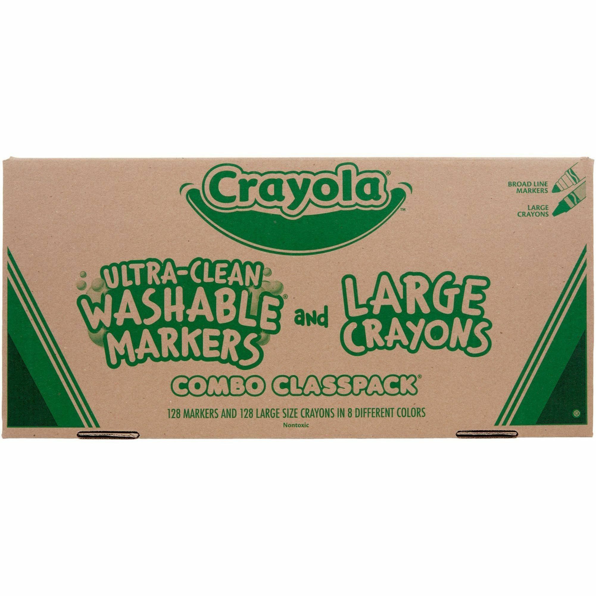 Crayola Large Ultra Clean Washable Crayons, Classic Colors, 8