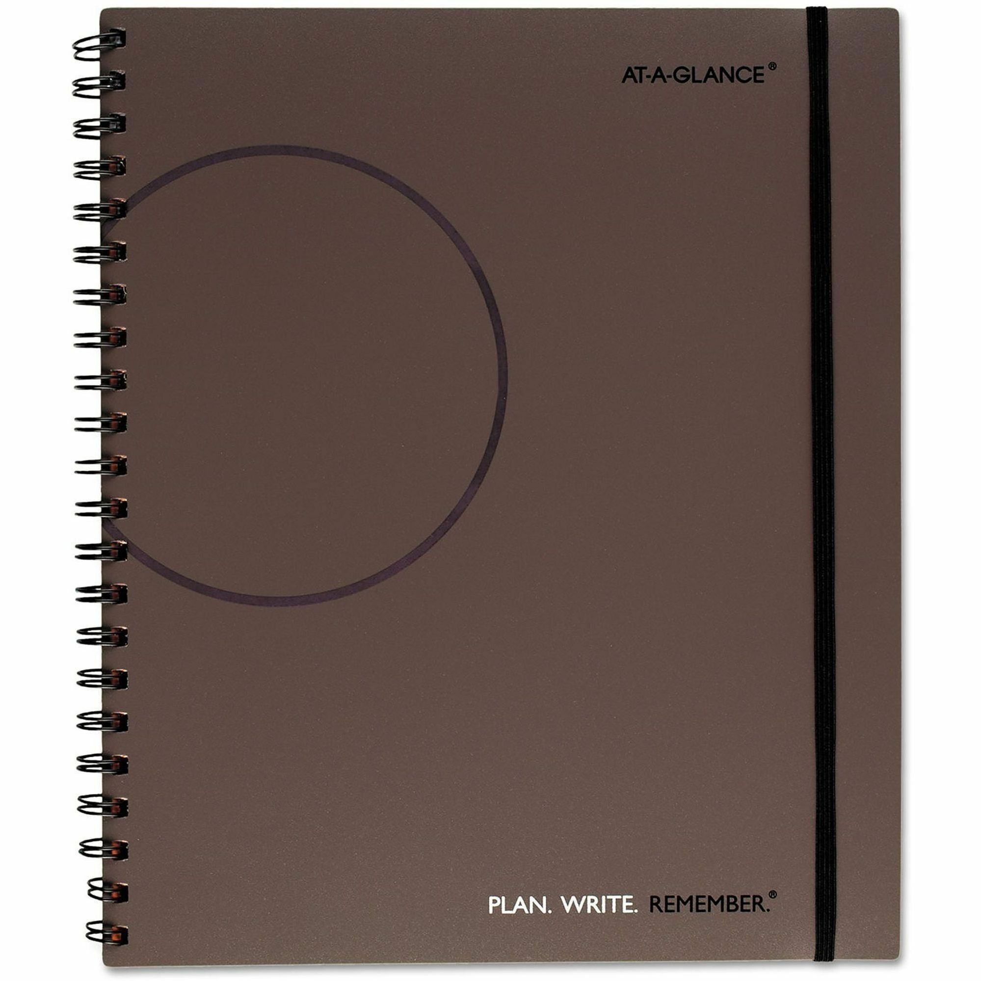 At-A-Glance 2DPP Undated Planning Notebook - Daily - January to December - 2 Day Single Page Layout - 8 1/2" x 11" Sheet Size - Wire Bound - Gray - Poly - Pocket, Index Sheet, Notes Area, Reference Calendar - 1 Each