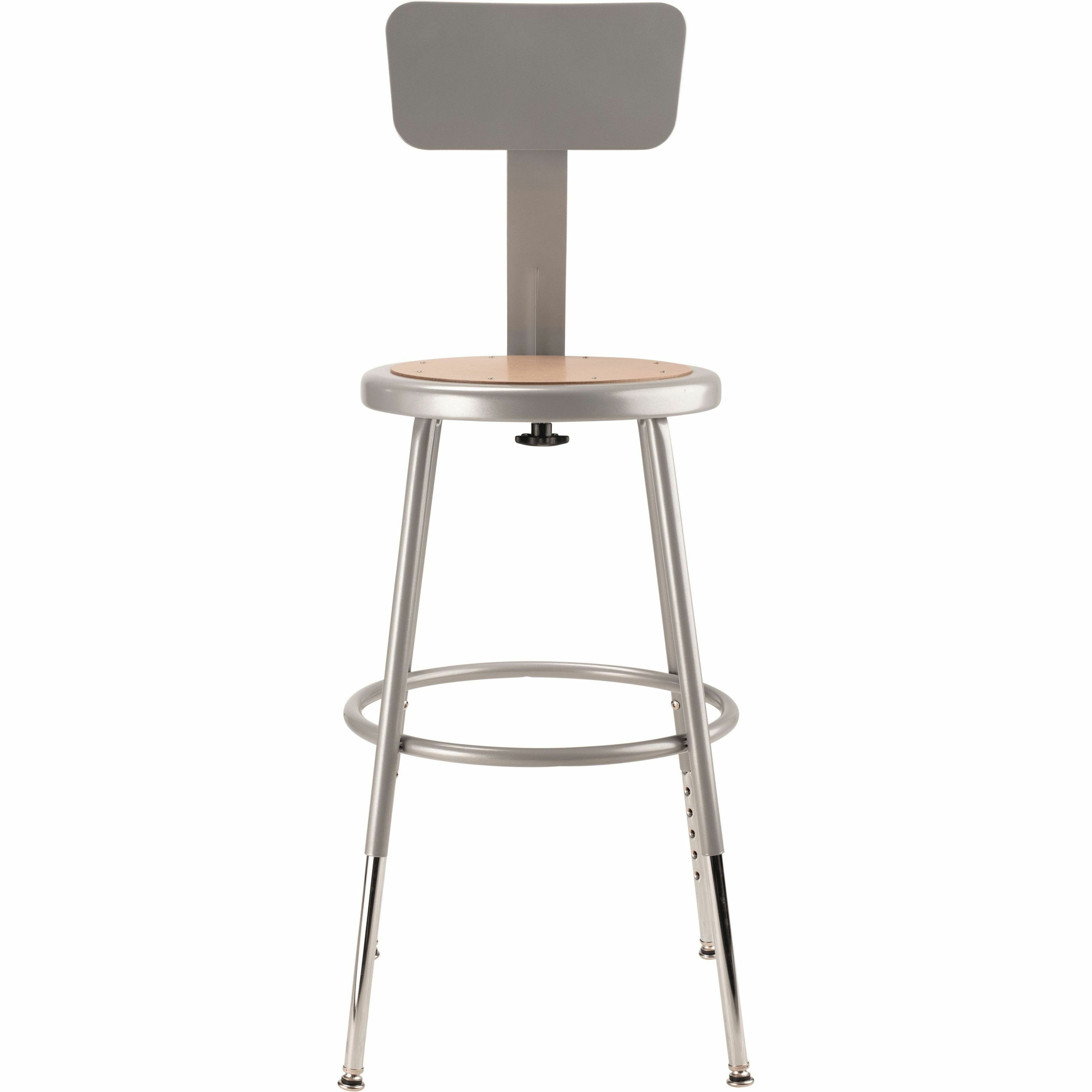 National Public Seating 6200 Series Heavy-Duty Stools - Masonite Seat Color - Masonite Seat Material - Gray Frame Color - Steel Frame Material - Four-legged Base - Steel - 1 Each