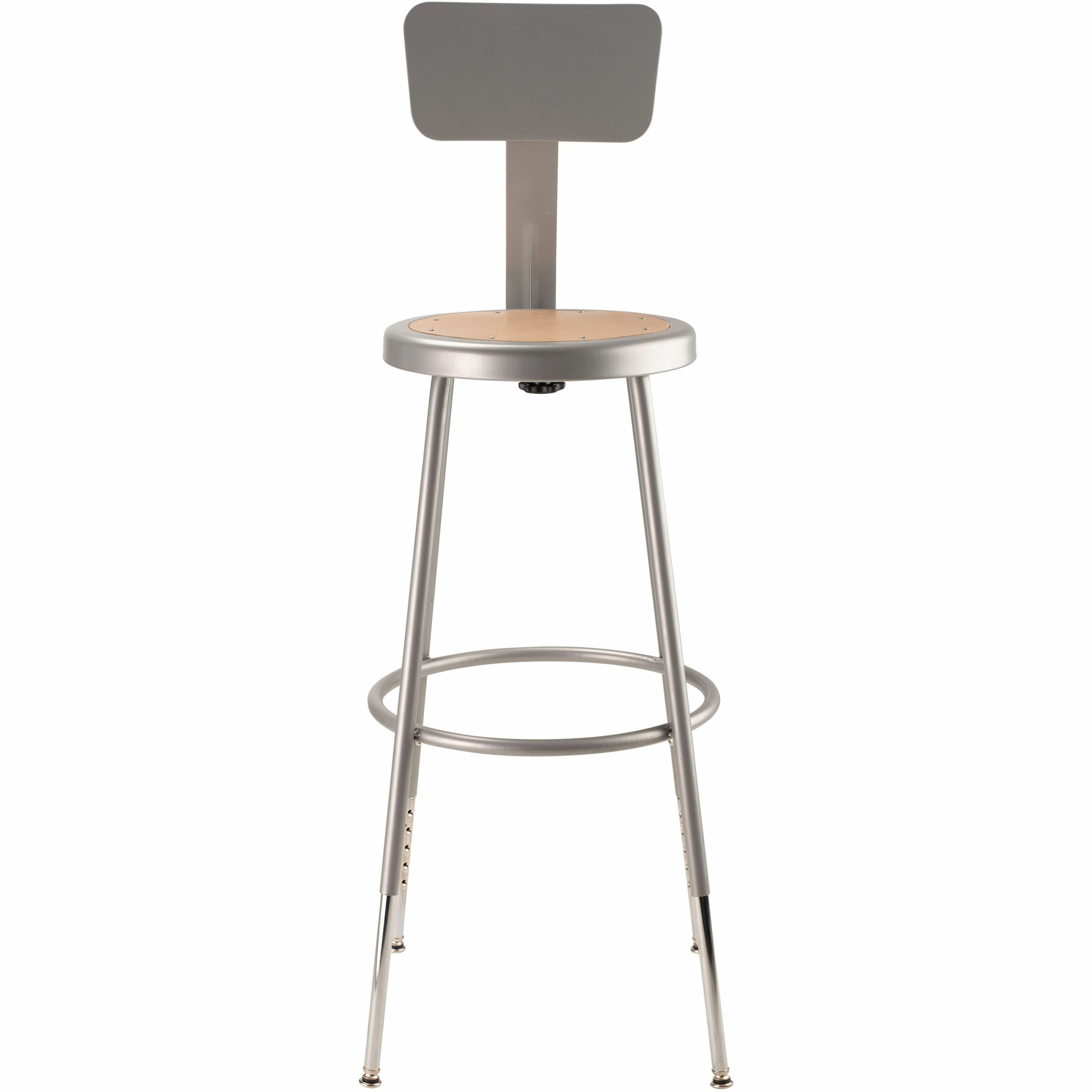 National Public Seating 6200 Series Heavy-Duty Stools - Masonite Seat Color - Masonite Seat Material - Gray Frame Color - Steel Frame Material - Four-legged Base - Steel - 1 Each