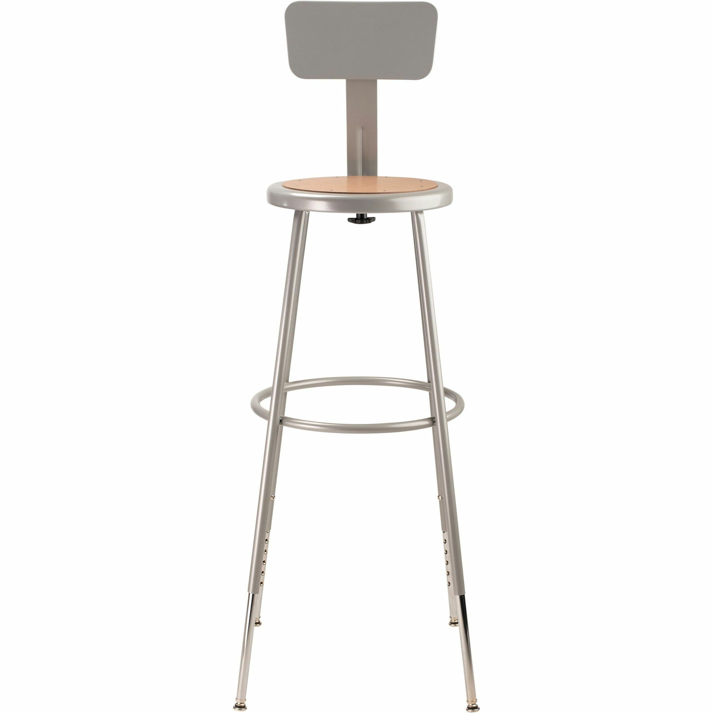 National Public Seating 6200 Series Heavy-Duty Stools - Masonite Seat Color - Masonite Seat Material - Gray Frame Color - Steel Frame Material - Four-legged Base - Steel - 1 Each