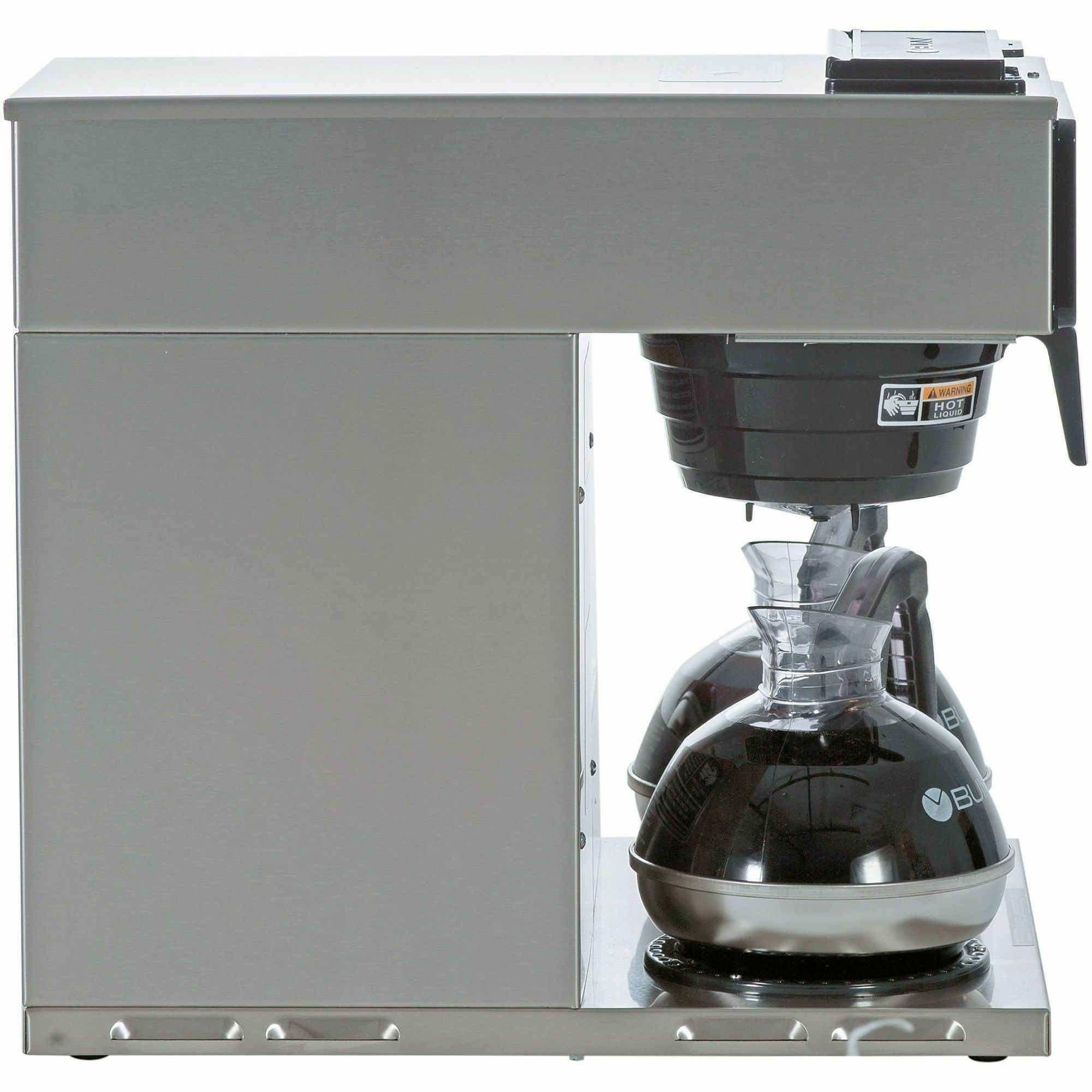 BUNN 12-Cup Low-Profile Pourover Coffee Brewer with 3 Warmers - 12 Cup(s) - Multi-serve - Stainless Steel