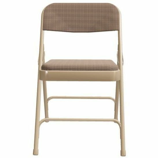 National Public Seating 2200 Series Folding Chair - Café Beige Seat Color - Fabric, High Density Foam (HDF) Seat Material - Café Beige Back Color - High Density Foam (HDF) Back Material - Beige Frame Color - Tubular Steel, Metal Frame Materi