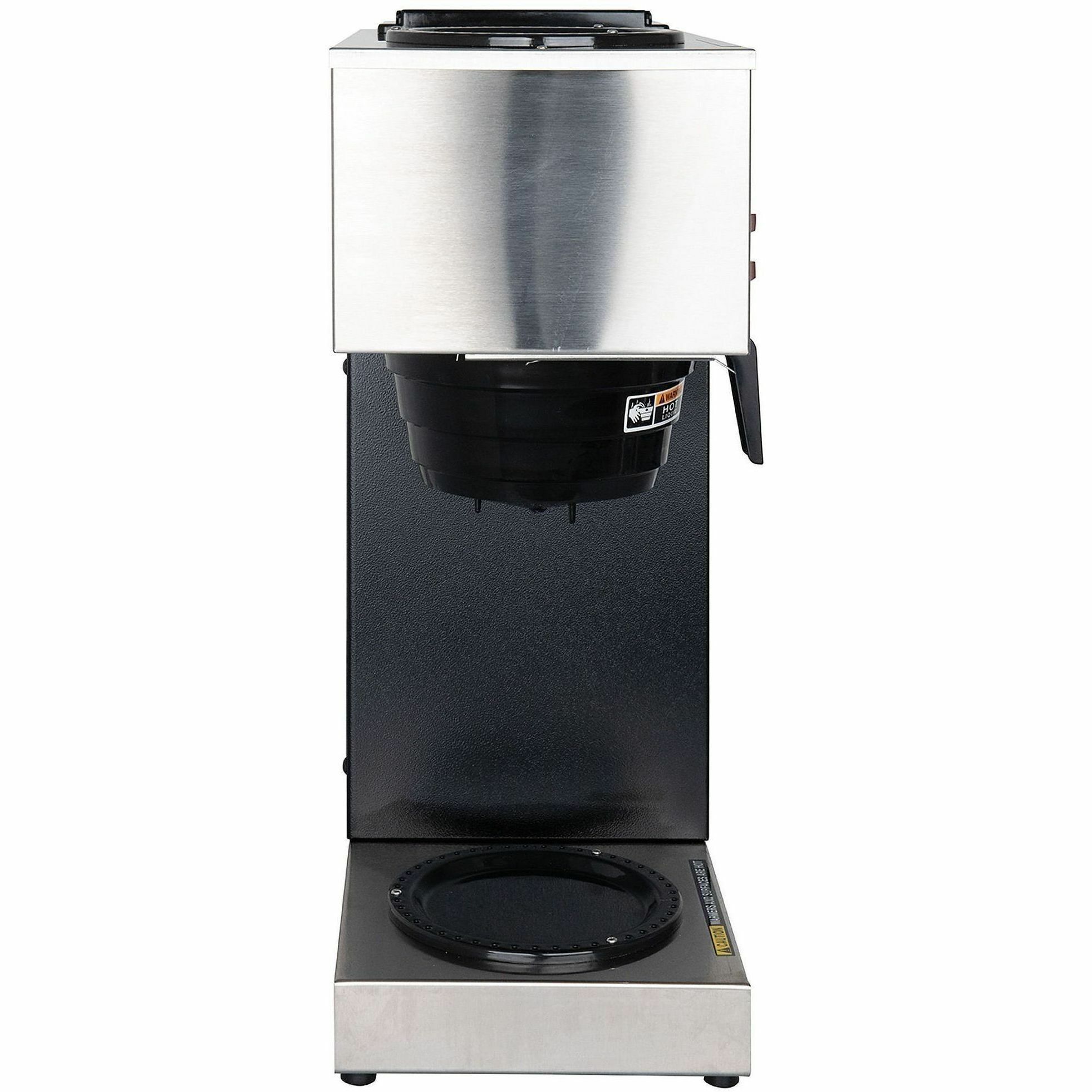 BUNN 12 Cup Pourover Coffee Brewer with 2 Warmers and Black finish - 1575 W - 1.22 gal - 12 Cup(s) - Multi-serve - Black - Stainless Steel Body - Glass Carafe