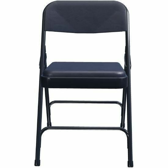 National Public Seating 1200 Series Upholstered Folding Chair - Dark Midnight Blue Seat Color - Vinyl, Foam Seat Material - Dark Midnight Blue Back Color - Vinyl Back Material - Char Blue Frame Color - Tubular Steel Frame Material - Dark Midnight Blue - V