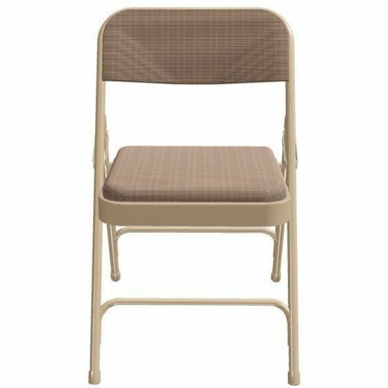 National Public Seating 2300 Series Folding Chair - Café Beige Seat Color - High Density Foam (HDF), Fabric Seat Material - Café Beige Back Color - High Density Foam (HDF) Back Material - Beige Frame Color - Tubular Steel Frame Material - Ca