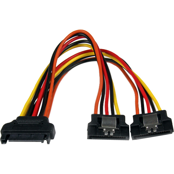 StarTech.com 6in Latching SATA Power Y Splitter Cable Adapter - M/F - For Power Supply, SATA Drive - 6" Cord Length - SATA / SATA - 1 Each