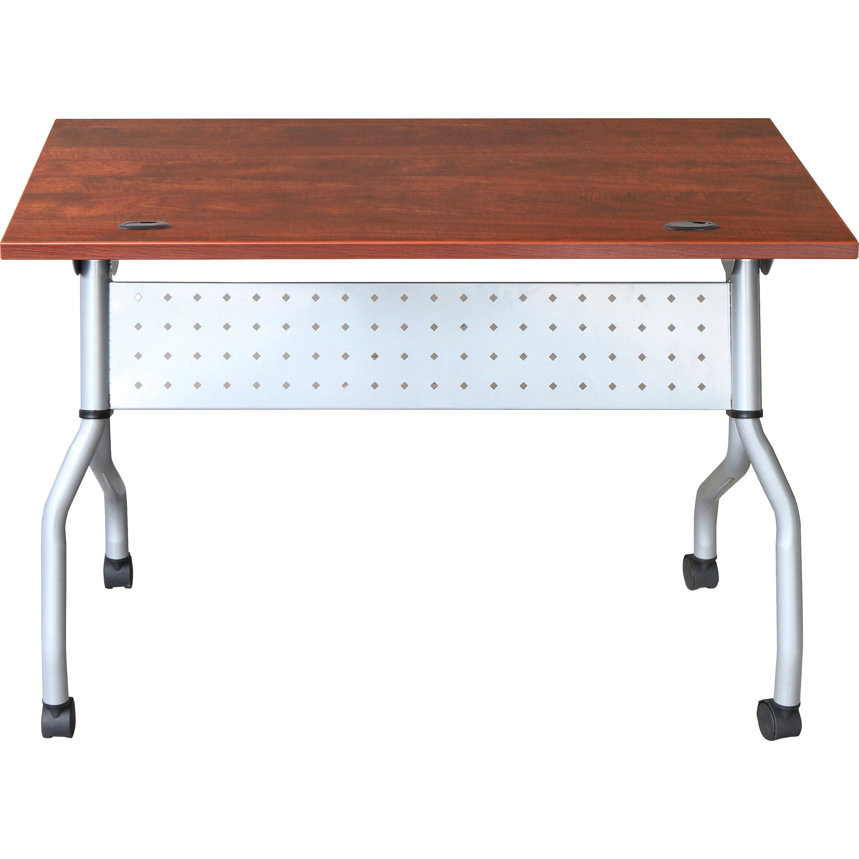 Lorell Flip Top Training Table - Rectangle Top - Four Leg Base - 4 Legs - 23.60" Table Top Width x 48" Table Top Depth - 29.50" Height x 47.25" Width x 23.63" Depth - Training - Assembly Required - Cherry - Nylon - Melamine Top Material - 1 Each