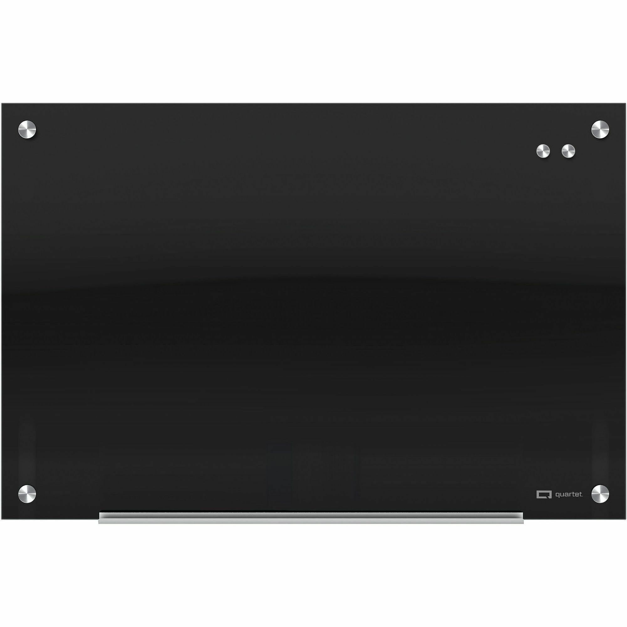 Quartet Infinity™ Glass Magnetic Dry-Erase Board - 48" (4 ft) Width x 36" (3 ft) Height - Black Tempered Glass Surface - Black Frame - Horizontal/Vertical - Magnetic - Frameless, Dent Resistant, Non-absorbent, Stain Resistant, Ghost Resistant, Scrat