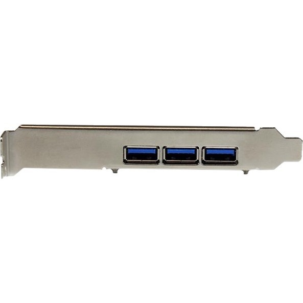 StarTech.com 4-Port PCI Express USB 3.0 Card - 5Gbps - PCI Express x1 - Plug-in Card - 4 USB Port(s) - 1 SATA Port(s) - UASP Support - PC, Linux