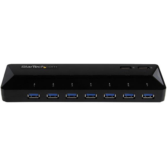 StarTech.com 7-Port USB 3.0 Hub Plus Dedicated Charging Ports - 2 x 2.4A Ports - USB - External - 9 USB Port(s) - 7 USB 3.0 Port(s) - PC