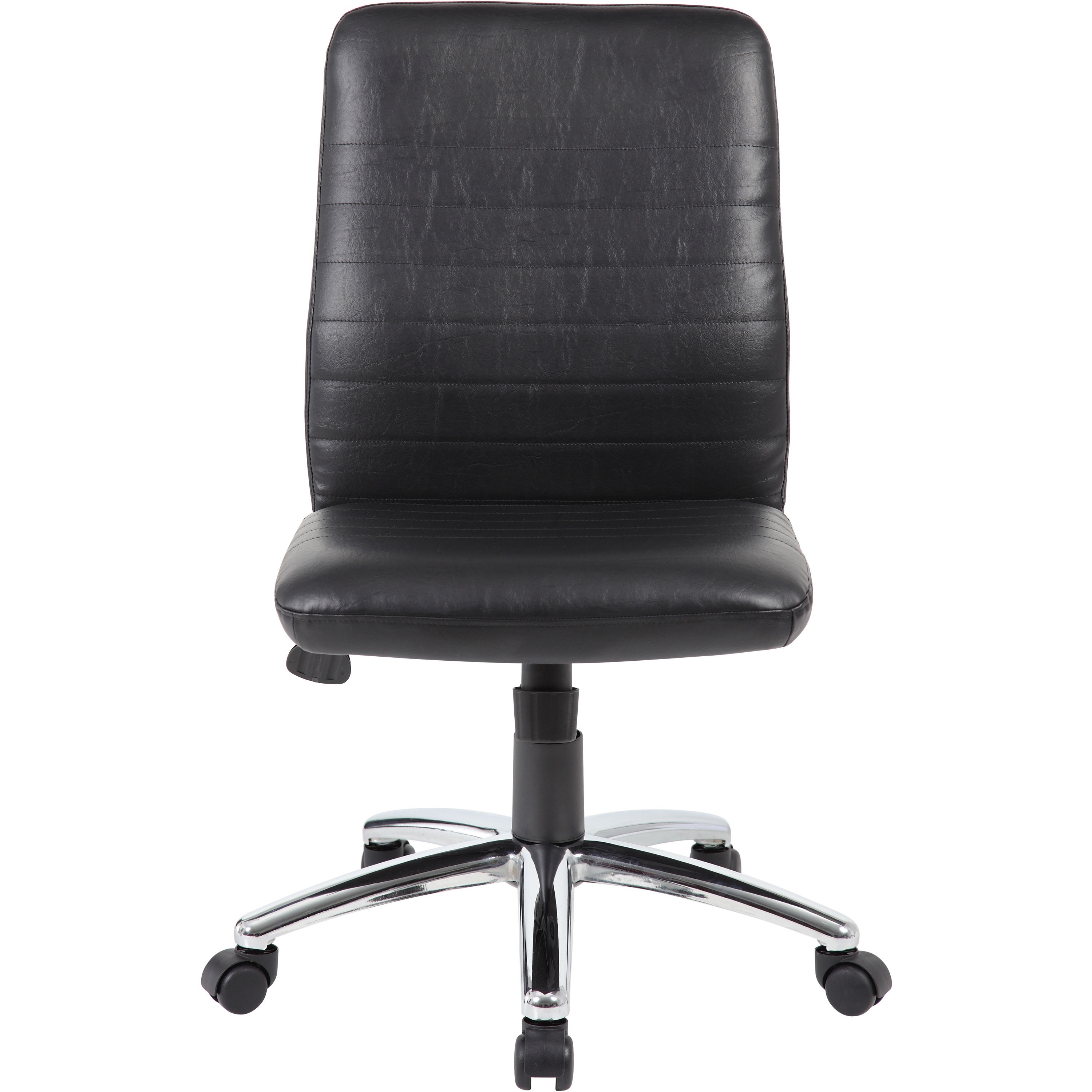 Boss B430 Task Chair - Black Seat Color - Vinyl Seat Material - Black Back Color - Vinyl Back Material - Chrome, Black Frame Color - Chrome Frame Material - 5-star Base - 1 Each