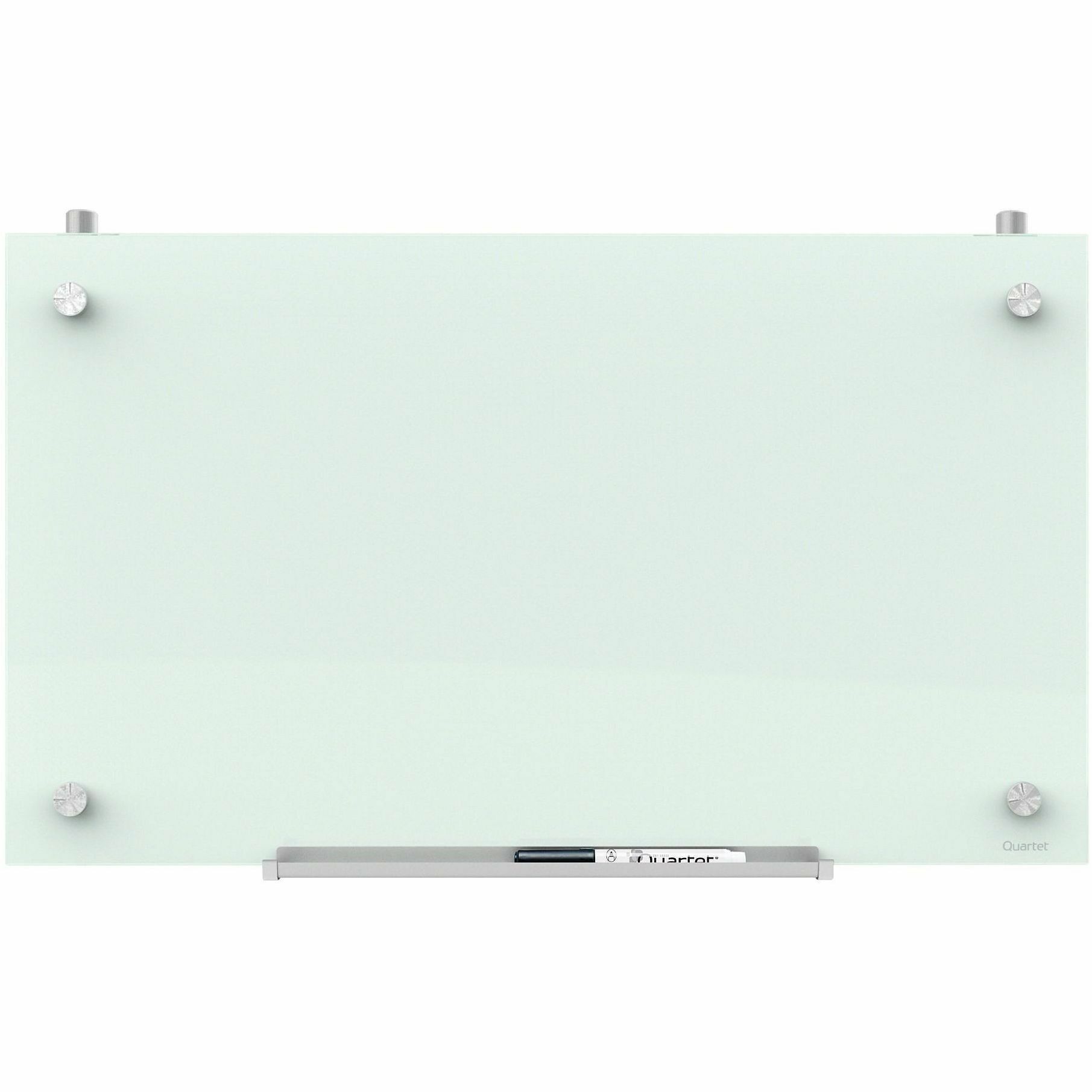 Quartet Infinity™ Magnetic Glass Dry-Erase Cubicle Board - 30" (2.5 ft) Width x 18" (1.5 ft) Height - White Tempered Glass Surface - Rectangle - Horizontal/Vertical - Magnetic - 1