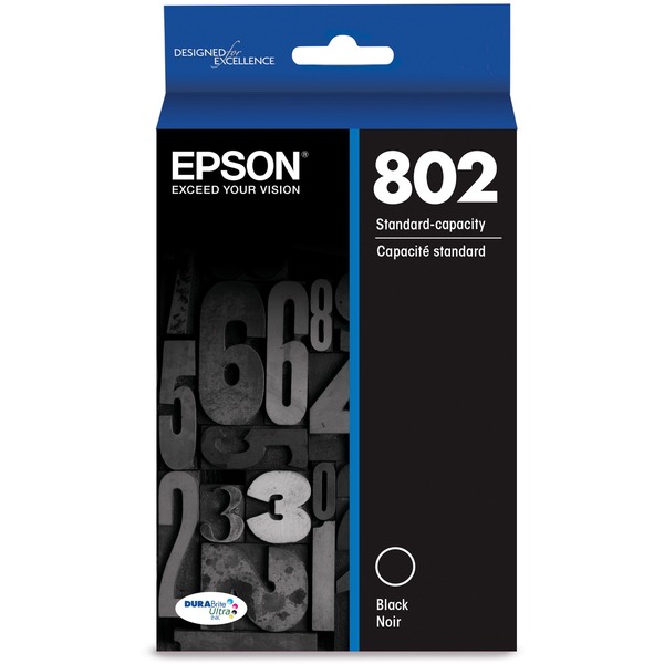 EPSON T802 DuraBrite Ultra Standard Capacity Black Ink Cartridge