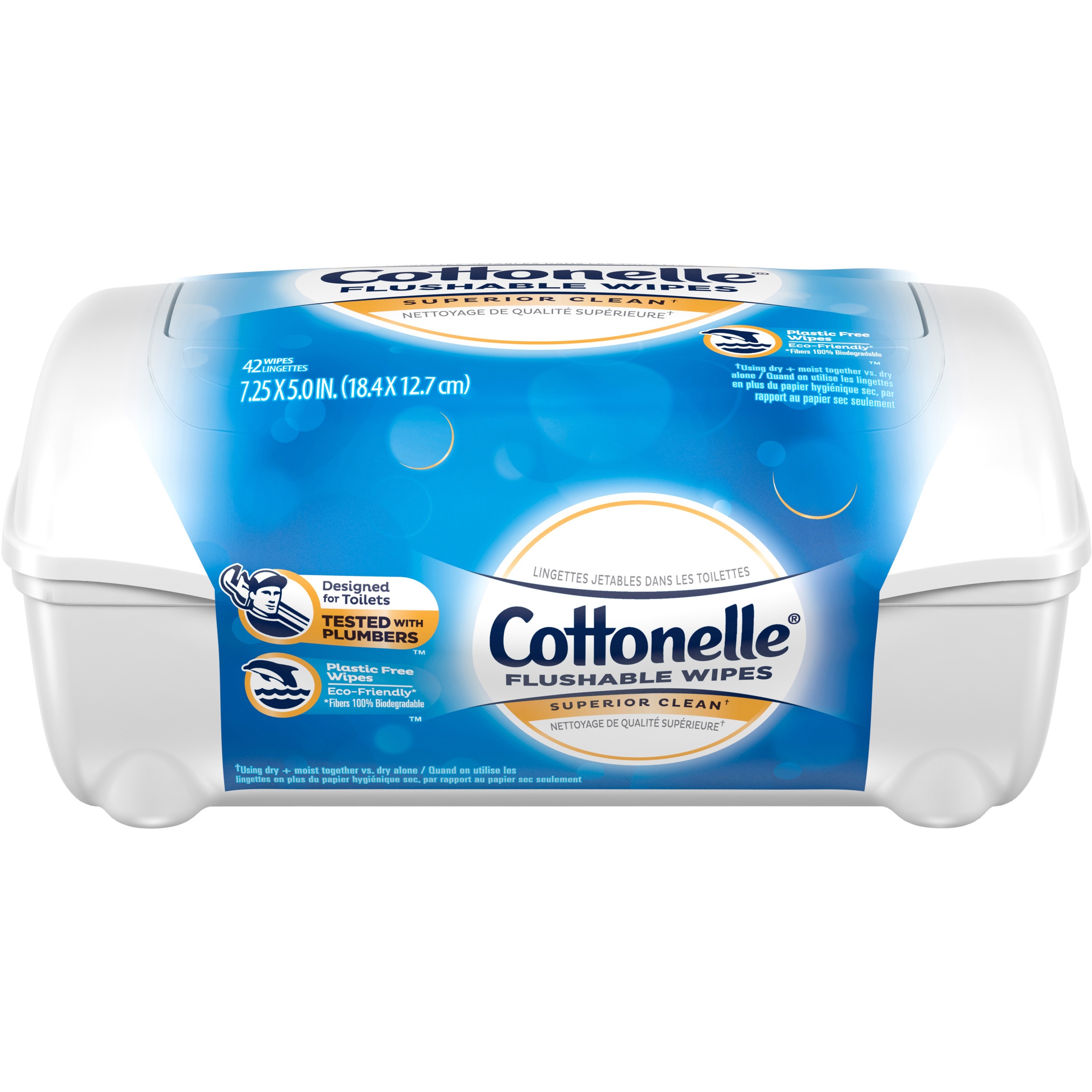 Cottonelle Flushable Wet Wipes - 7.25" x 5" - White - Flushable, Quick Drying, Alcohol-free, Sewer-safe, Septic Safe, Moisturizing - For Home, Office,