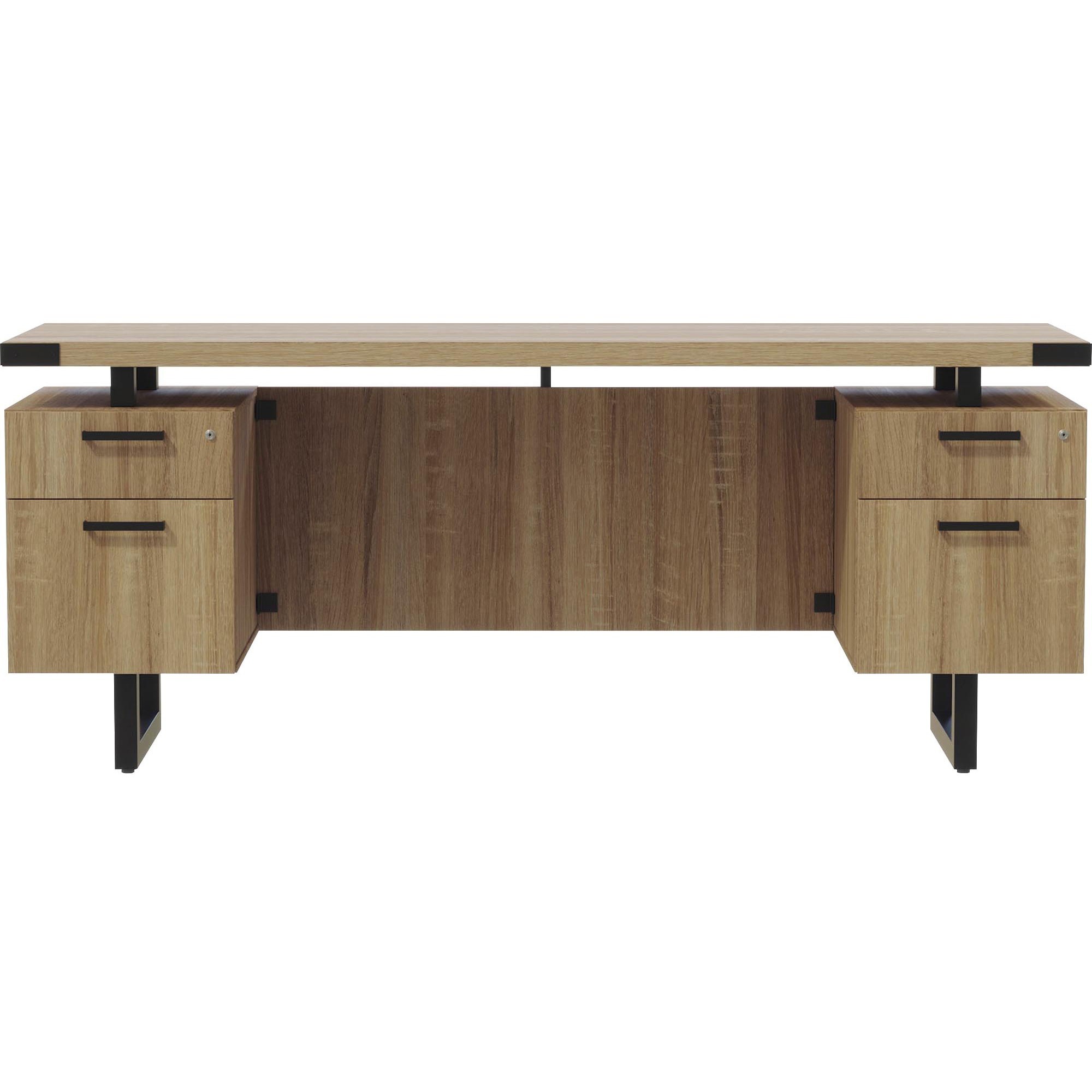 Safco Mirella Free Standing Sand Dune Credenza - 4-Drawer - 1.6" Work Surface, 72" x 20" x 29.5"Credenza - 4 x File Drawer(s), Storage Drawer(s) - Dou