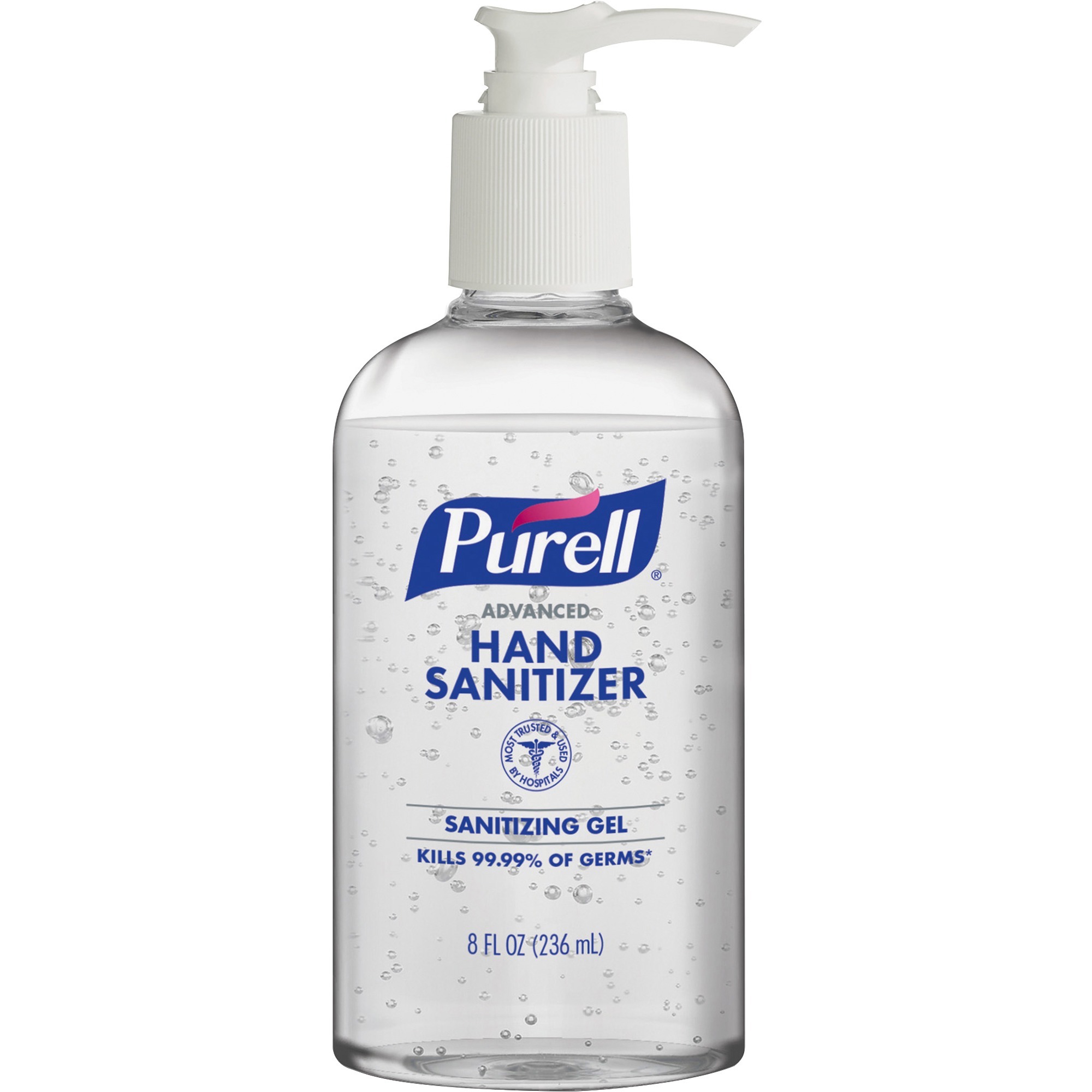 PURELL® Advanced Hand Sanitizer Gel - Clean Scent - 8 fl oz - Pump Bottle Dispenser - Kill Germs - Multipurpose - Moisturizing - Clear - Triclosan-free, Paraben-free, Phthalate-free - 12 / Carton