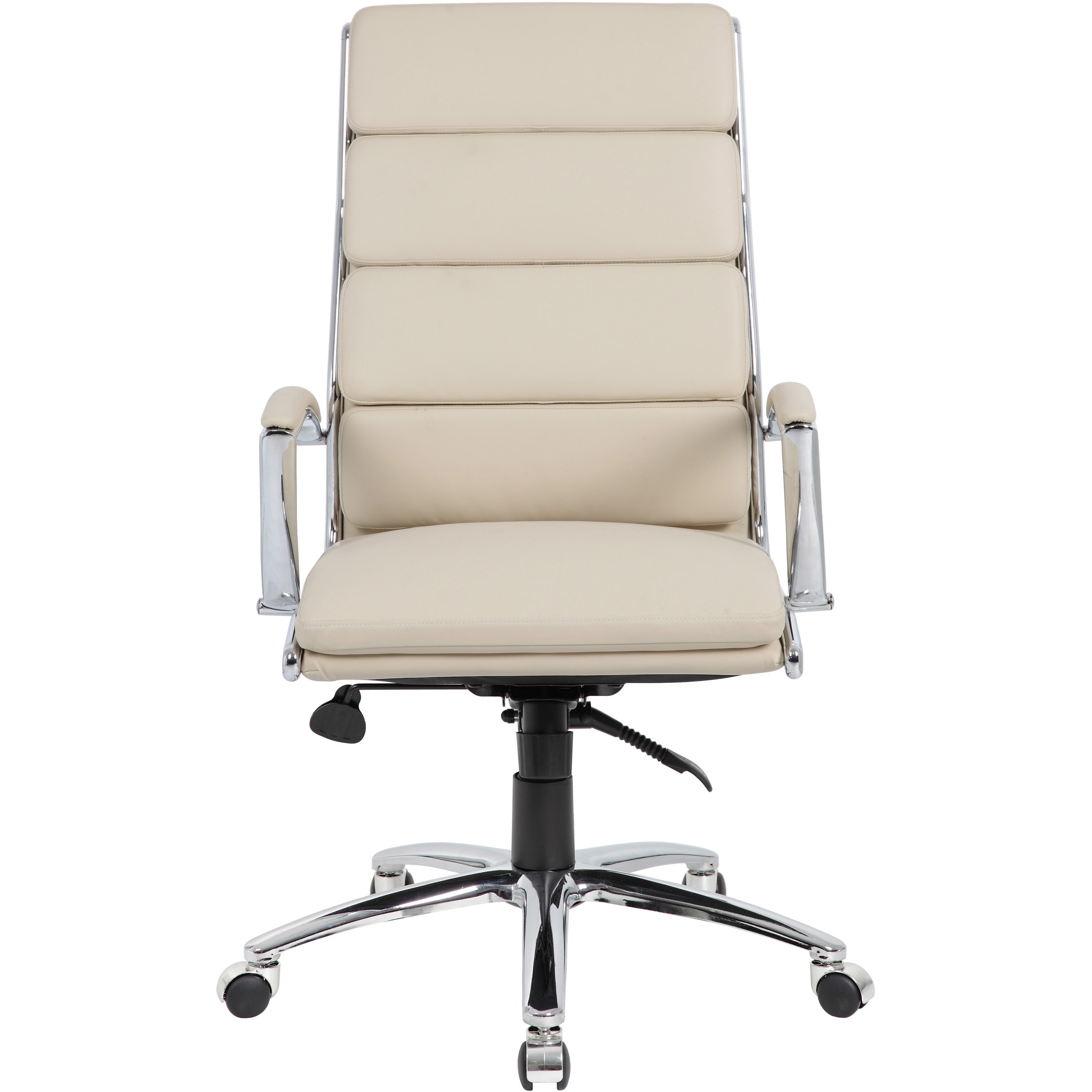 Boss Executive CaressoftPlus Chair - Beige Seat Color - Vinyl Seat Material - Beige Back Color - Vinyl Back Material - Chrome Frame Color - Metal Frame Material - 5-star Base - 1 / Carton