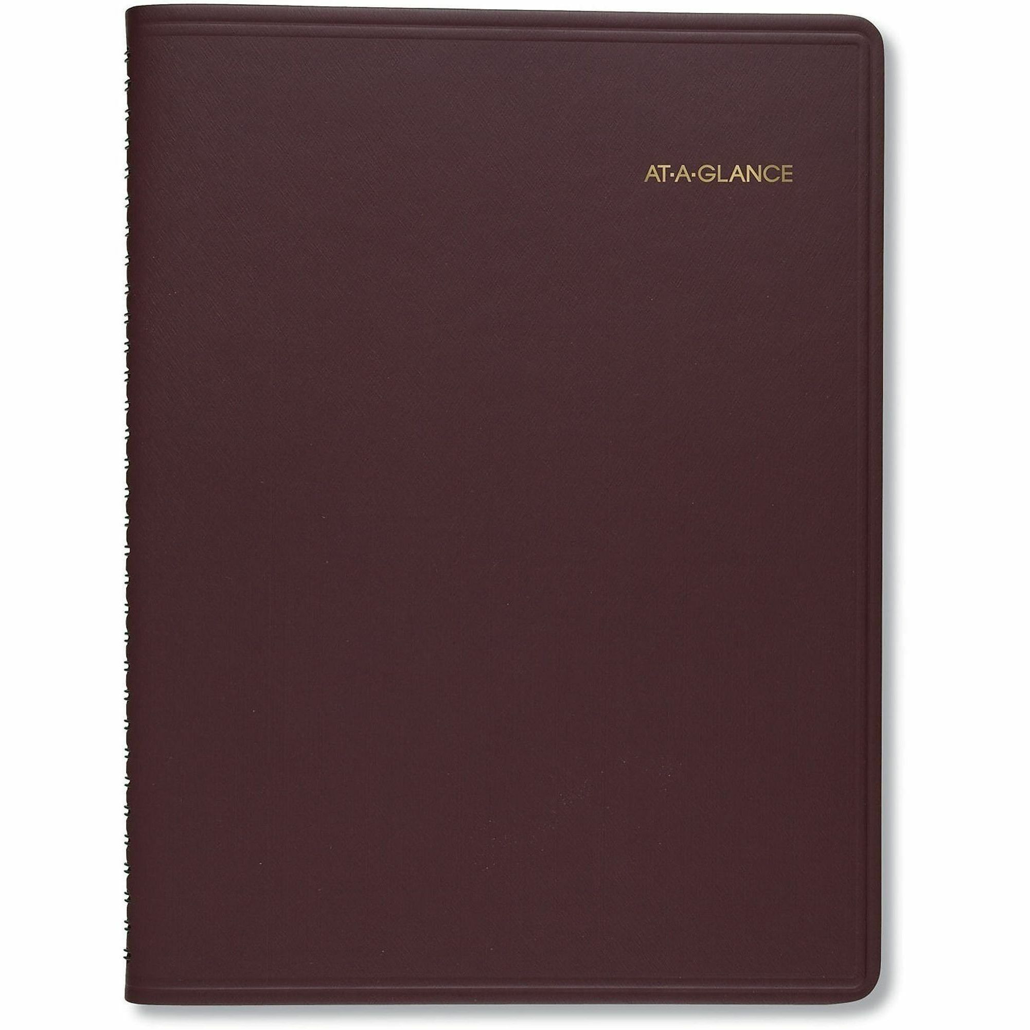 At-A-Glance 2025 Monthly Planner, Winestone, Large, 9" x 11" - Large - Monthly - 15 Month - January 2025 to March 2026 - 1 Month Double Page Layout - 9" x 11" Sheet Size - White Sheet - Wire Bound - Winestone Cover - Bleed Resistant Paper, Writable Surfac