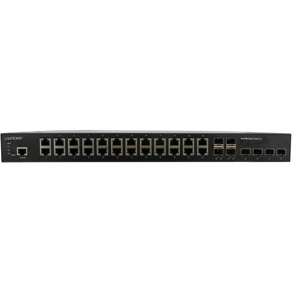 Lantronix SISPM1040-3248-L3-SA SISPM1040-3000-L3 Series 24-port managed hardened PoE+ switch